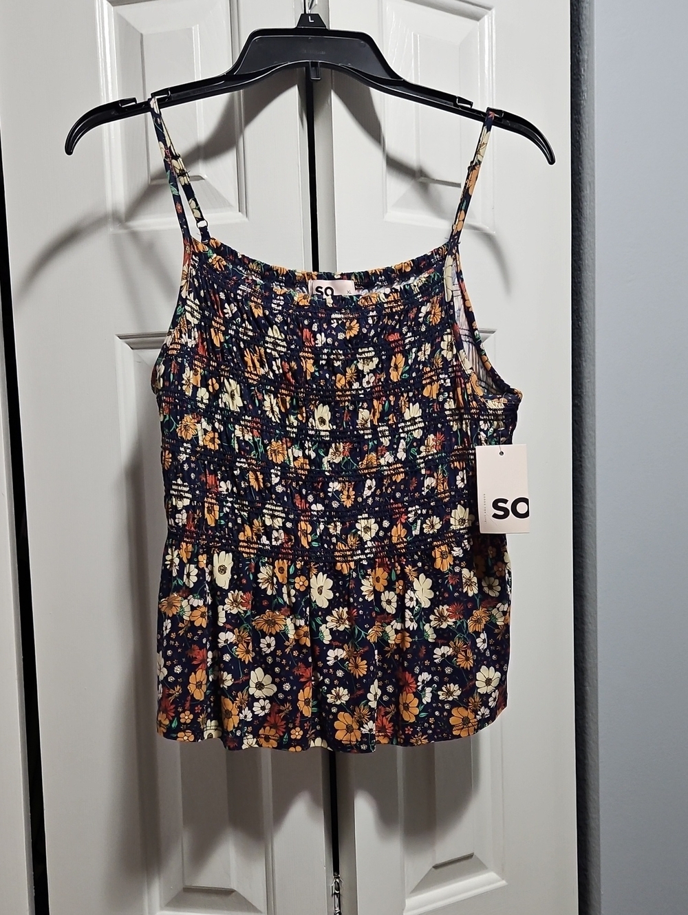 NWT SO Stretchy Ruched Floral Tank Top